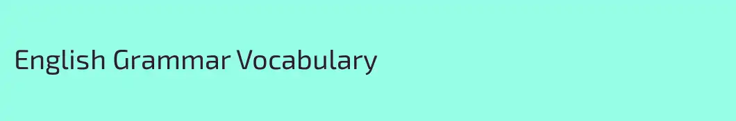 English Grammar Vocabulary